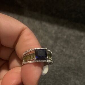 Elegant Sterling Silver and Blue Gemstone Ring